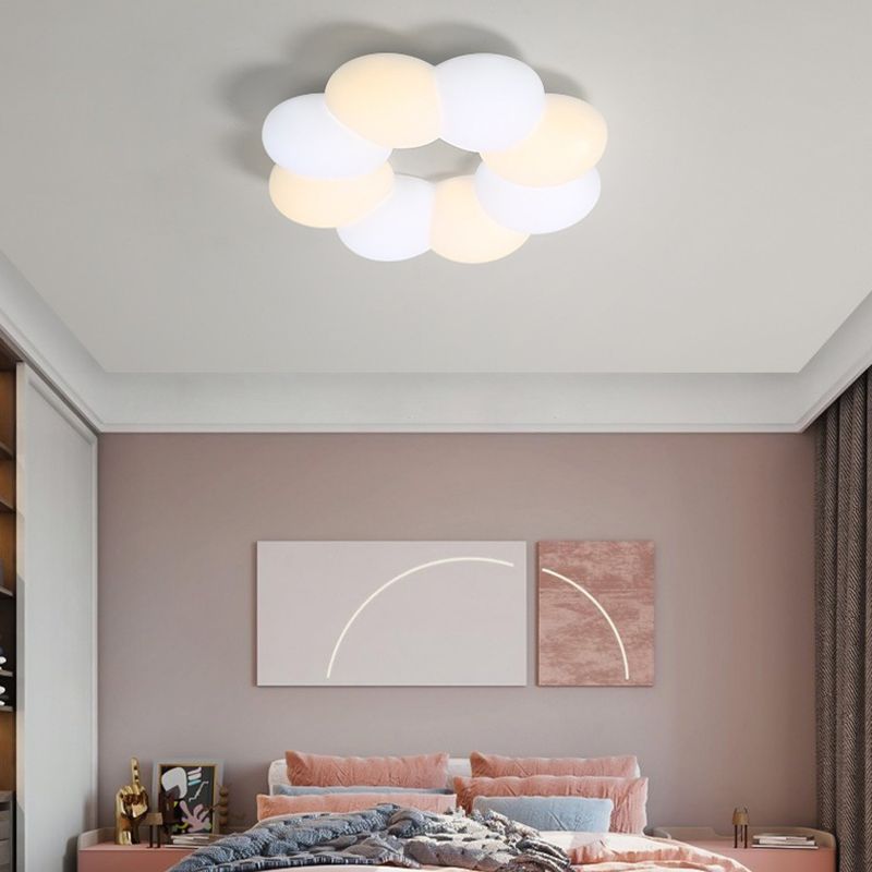 LED Ceiling Mount Light Modern Ceiling Light with Plastic Shade for Bedroom