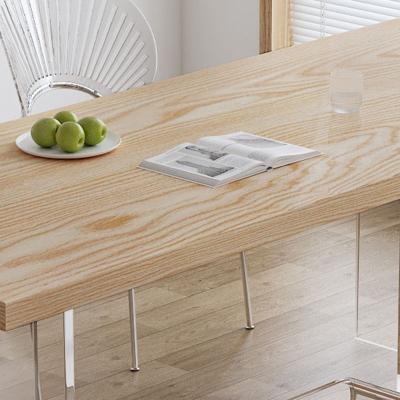 Modern Dining Room Set 1/2/5 Pcs Solid Wood Top Table with Acrylic Chairs