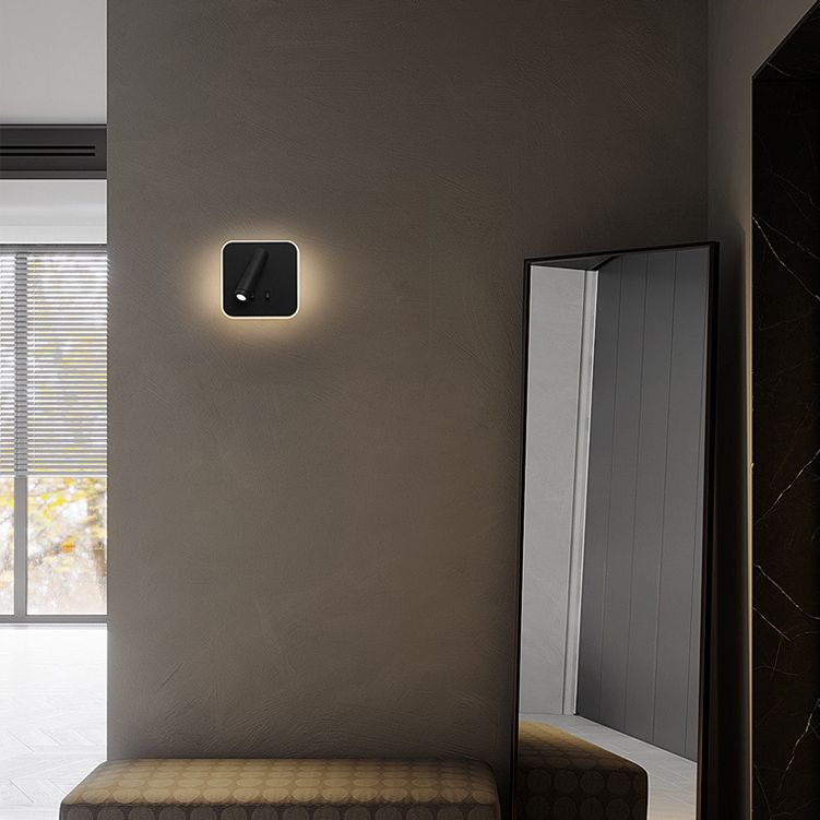 Ponderie murale à LED carrée à 2 lumière dans la simplicité moderne en aluminium givré en aluminium lampe murale pour chambre à coucher