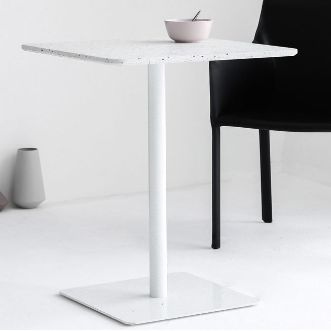 Vierkante voetstuk eettafel Stenen eettafel in industriële stijl voor thuis