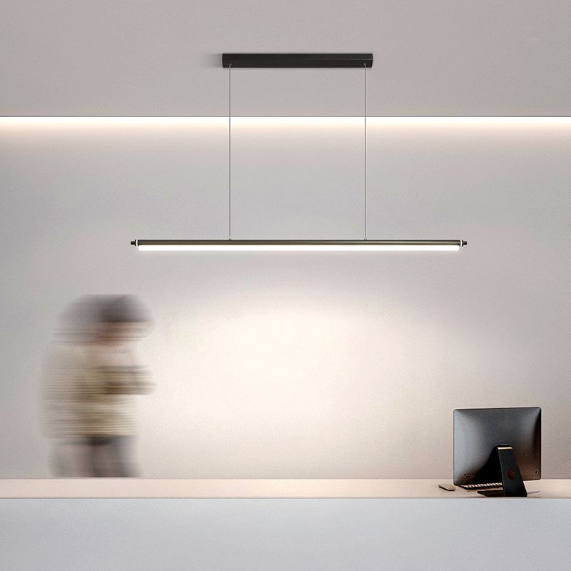 Contemporary Linear Island Light Metal 1 Light Island Lighting Fixtures