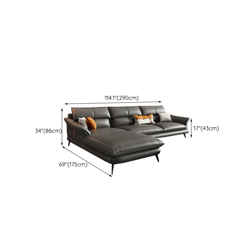 Nordic Style Sectional Sofa Flared Arm Cushion Back Sectional Sofa
