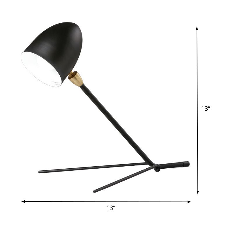 Contemporain 1 Head Task Lighting Black Dome Reading Livre Light with Metal Shade