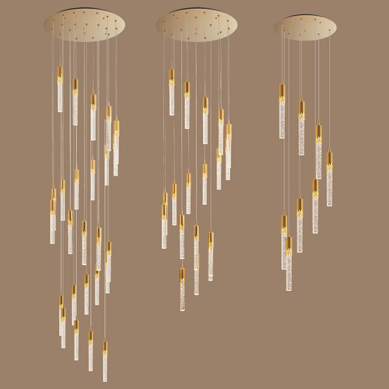 Bubble Glassrohr Anhänger Licht minimalistisch Gold Multiple hängende Licht für Treppen