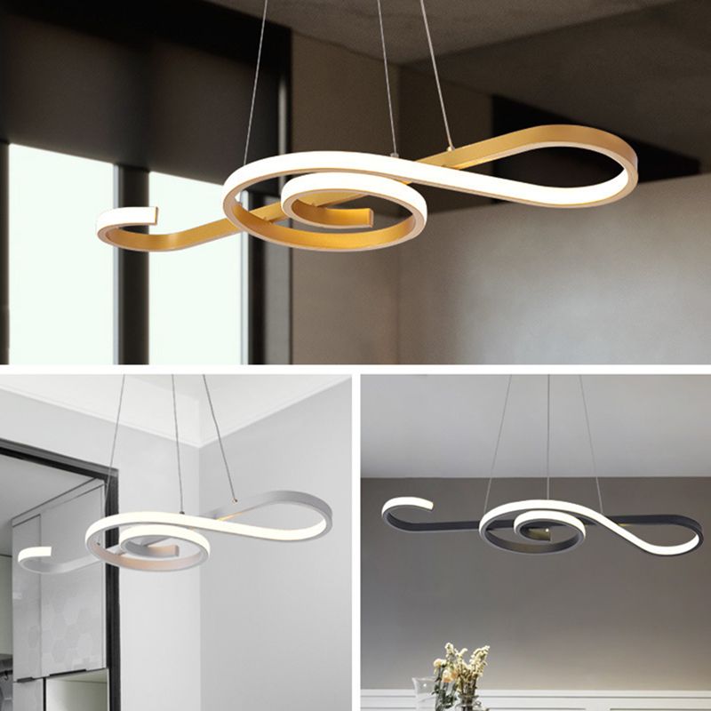 Aluminium LED Ceiling Light in Modern Creative Style Linear Pendant Light with Silica Gel Shade