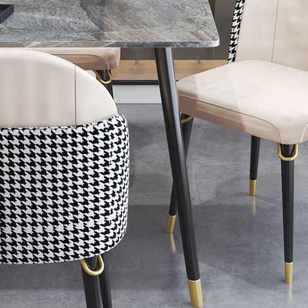 Glam Style 1/4/7 Pieces Dining Set Sintered Stone Dining Table for Home Use