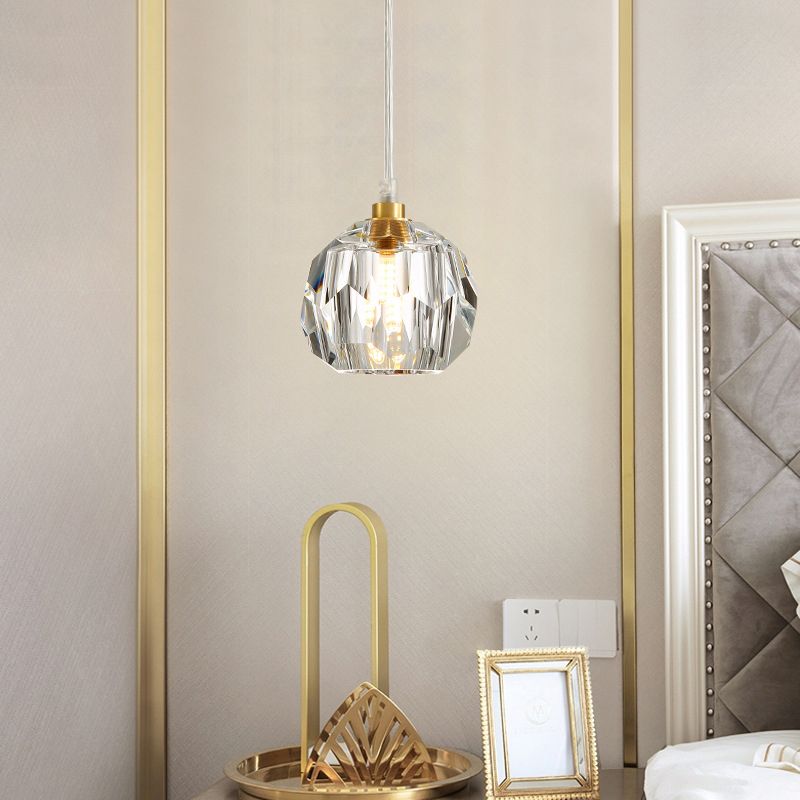 Modern Clear Crystal Shade Hanging Light Household Pendent Lighting Fixtures