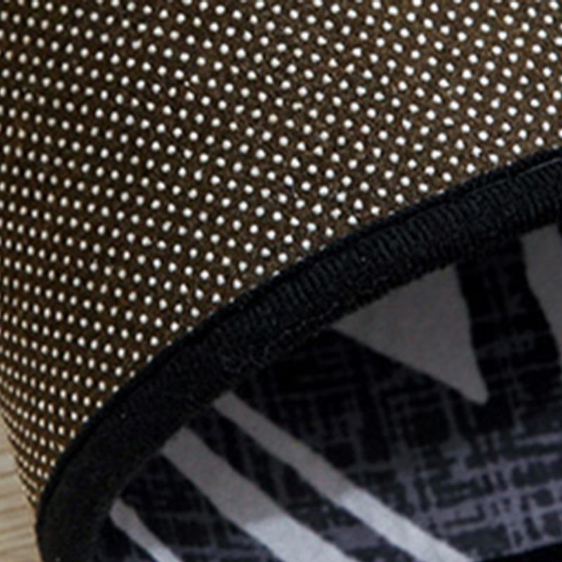 Round Solid Color Simple Indoor Rug Polyester Plant Print Carpet Non-Slip Backing Rug for Home Decor