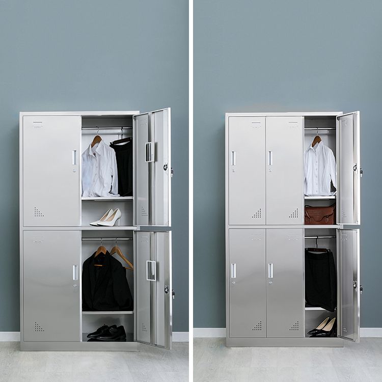 Metal Industrial Cabinet with Hinged Door Gray Steel Storage Cabinet for Bathroom