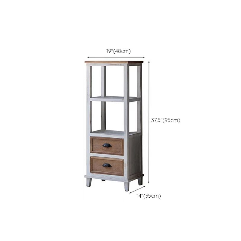 Wood 1 - Door Accent Cabinet Distressed Brown Shelves Included Chest with Drawers