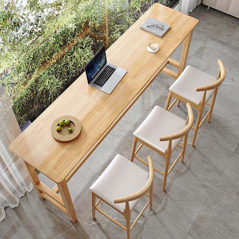 Modern Rectangle Bistro Bar Table Solid Wood Bar Table for Home