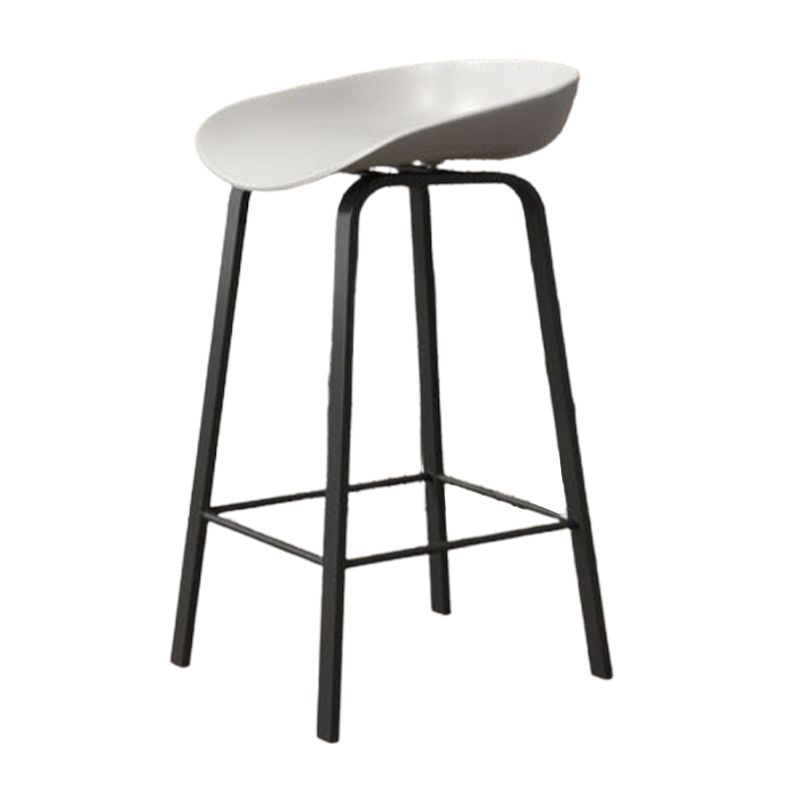 Modern Backrest Counter Stool Iron Bar Stool with Acrylic Seat and Pedal for Milk Tea Shop