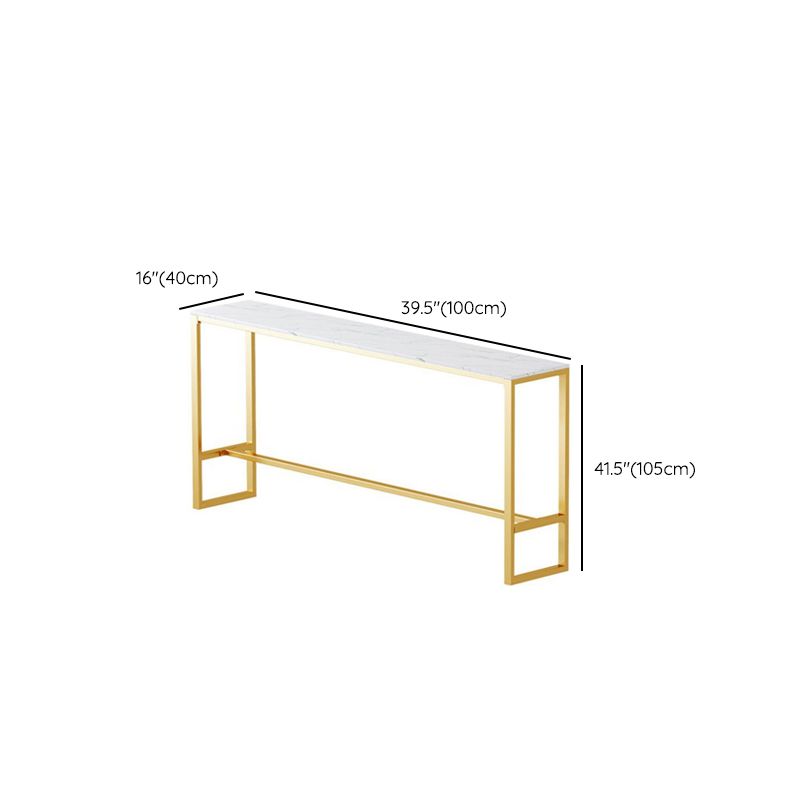 Glam 1/2/3 Pieces Bar Table Set Rectangle Bar Table with High Metal Stools