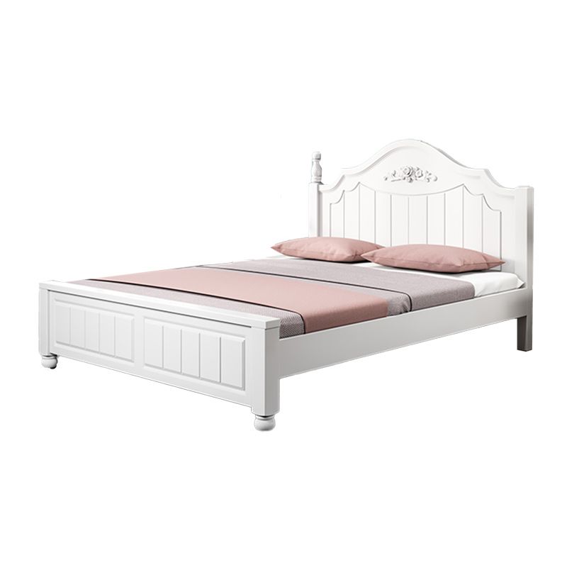 Contemporary Solid Color Slat Bed Arched Bed With Custom Wood Legs