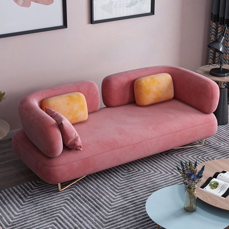 Scandinavian Solid Color Velvet Sofa 31.49" Wide Tuxedo Arm Sofa