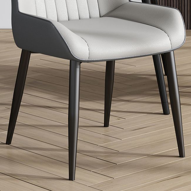 Chaise Parsons de style industriel, chaises de salle à manger sans accoudoirs avec pieds en métal