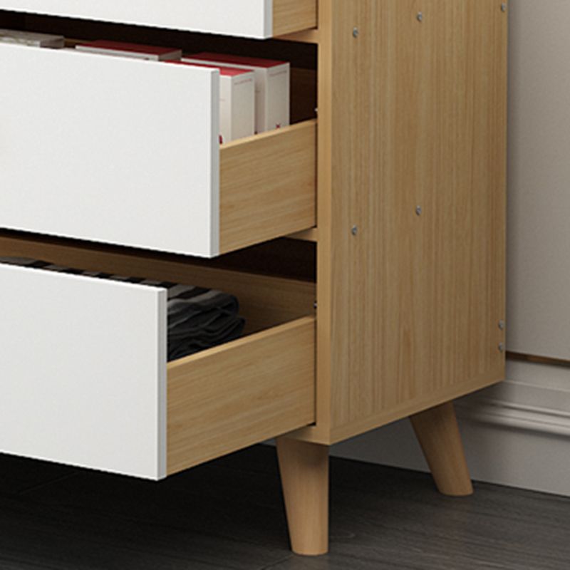 Scandinavian Wood Horizontal Storage Chest with Drawers for Home