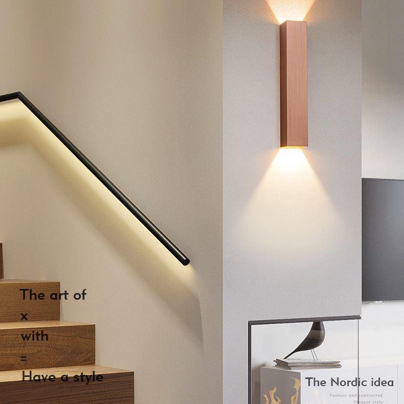 2 luces de pared geométrica de pared moderna de estilo de metal de estilo simple