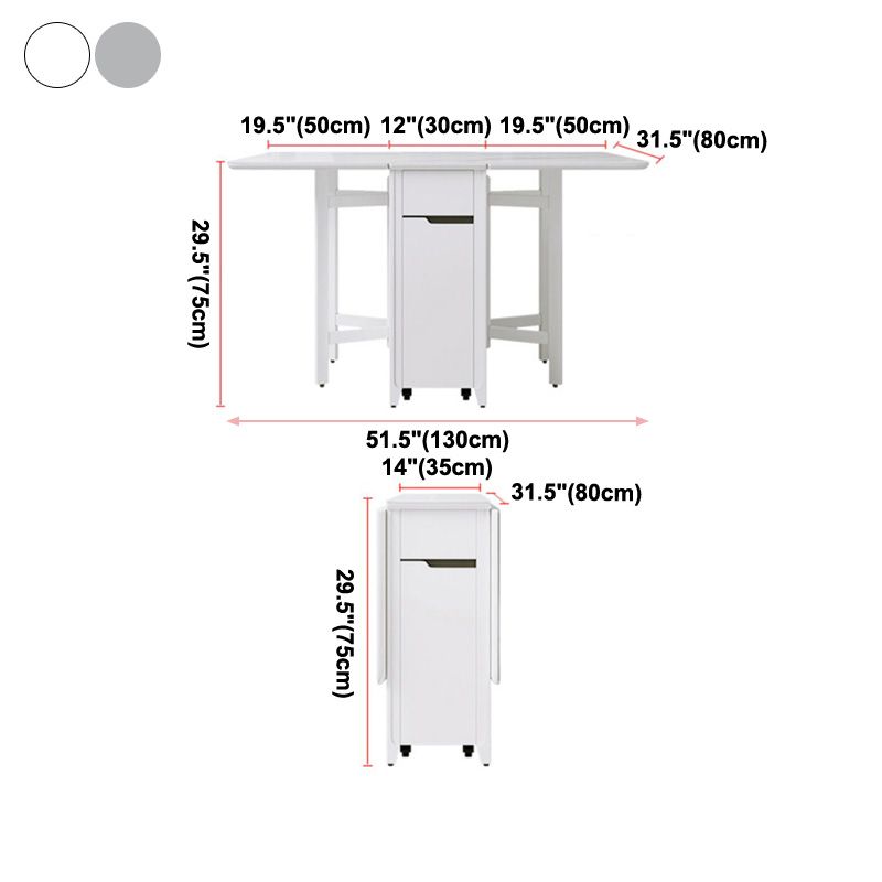 Rectangle Stone Dining Site Table Simplicity Style Drop Leaf Table for Home