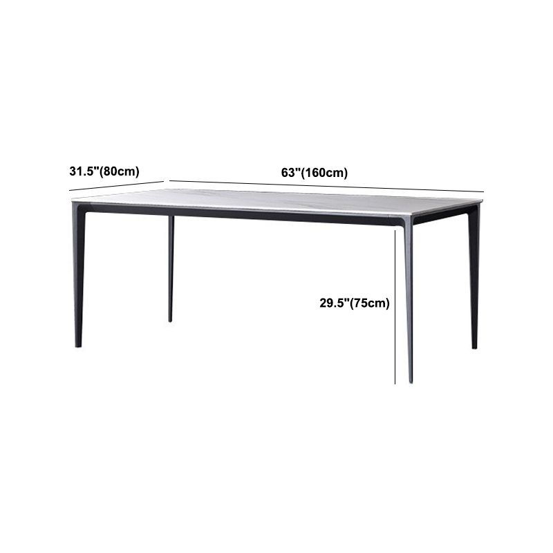Contemporary Rectangle Dining Table Stone Dining Table with 4 Legs