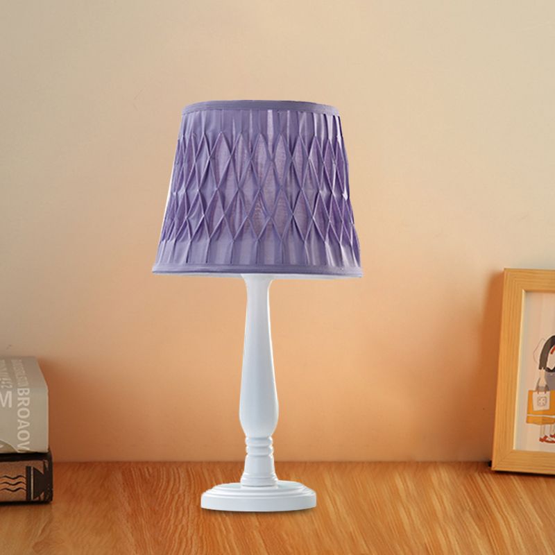 Macaron Barrel Shape Lettura Libro Light Wood 1 Lambola lampada da comodino in rosa/viola/verde