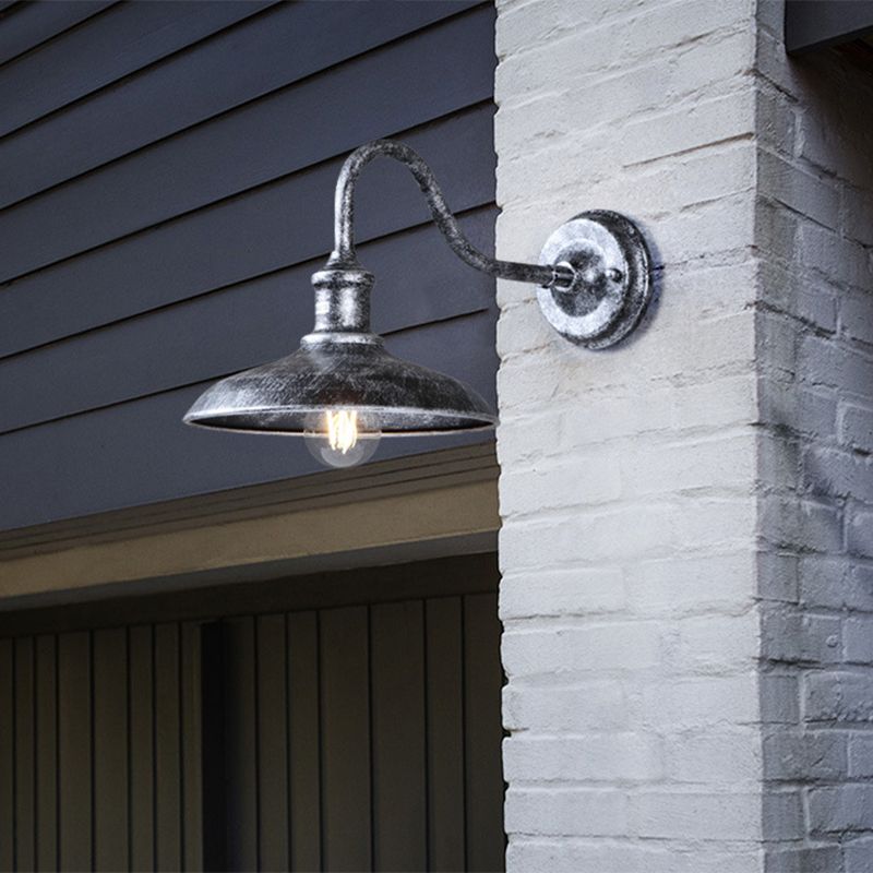 Industrial Retro Barn Wall Lamp Wrought Iron 1-Light Wall Light for Exterior Spaces