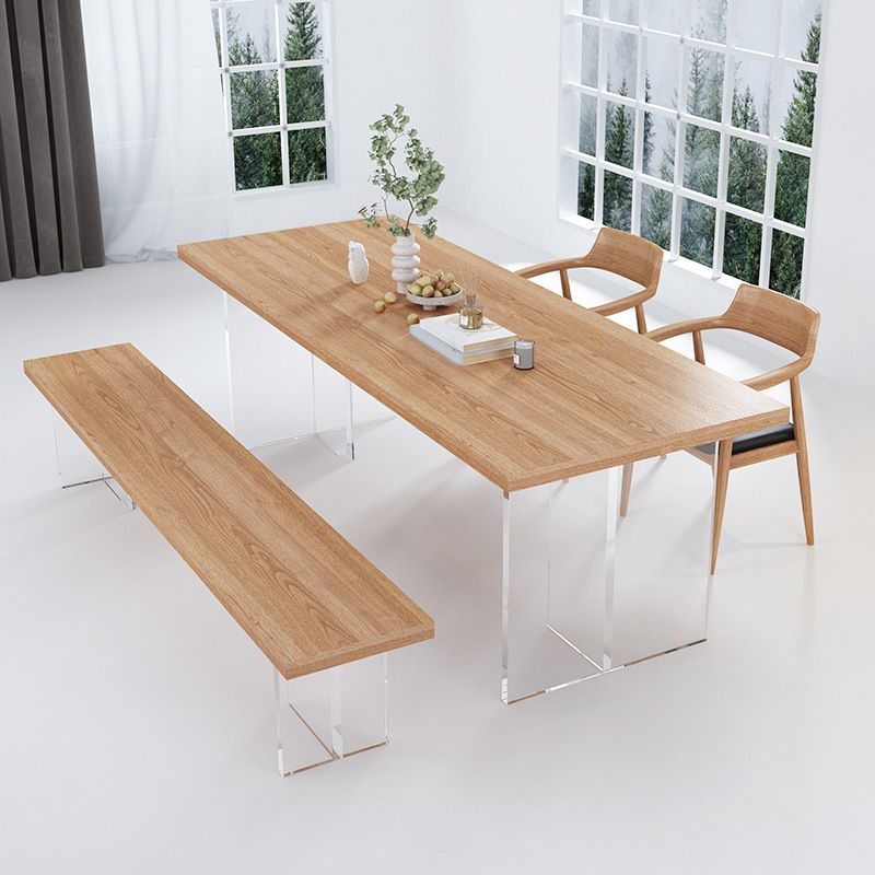 Traditional 1/3/4/5 Pieces Dining Set Rectangle Pine Wood Dining Table for Dining Room