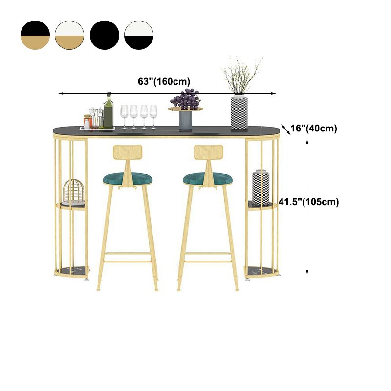 Nordic Style Bar Table 42-inch Height Metal Base Bistro Table for Living Room