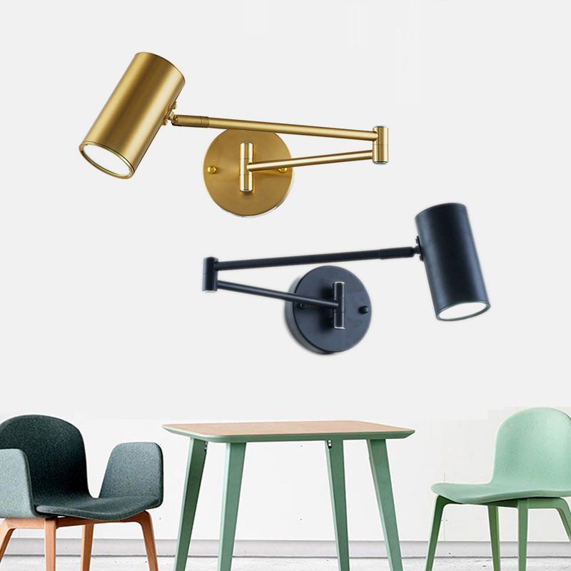 Swing Arm Wall Sconce Modern Minimalist Style Metal 1 Light Sconces for Bedroom