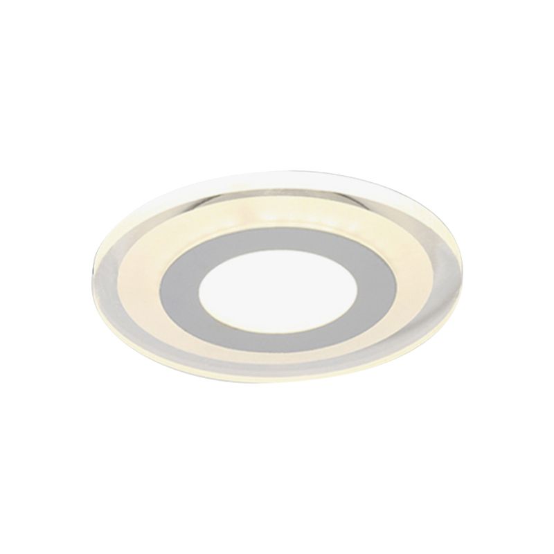 Ultrathin Hallway LED Ceiling Lamp Simplicity White Small Flush Mount Light with Floral/Square/Triangle Acrylic Shade
