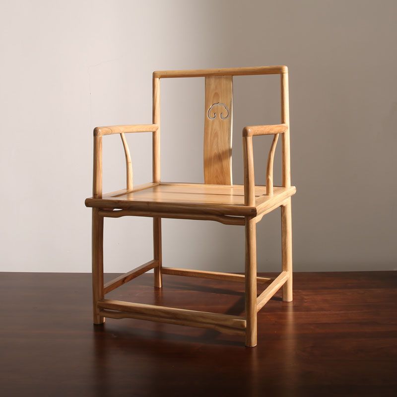 Traditional Style Dining Chairs Dining Arm Side Chair with Wooden Legs