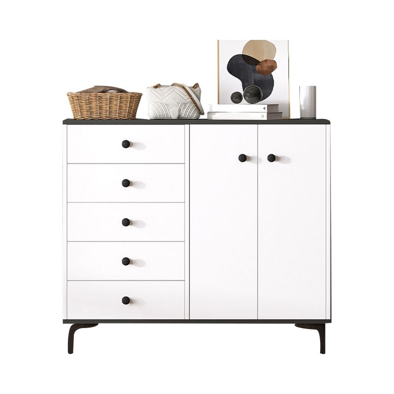 Contemporary Engineered Wood Storage Chest Bedroom Chest in White with Drawers