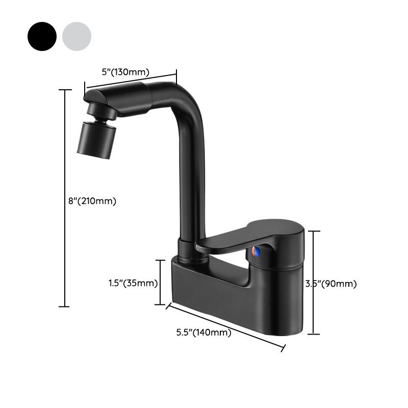 Modern Bathroom Sink Faucet Swivel Spout 2 Hole Faucets Sink Faucet
