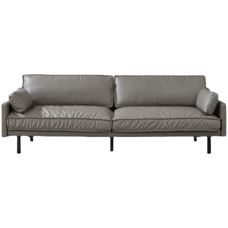 Modern 4-Seater 29.52" H Genuine Leather Pillow Top Arm Sofa