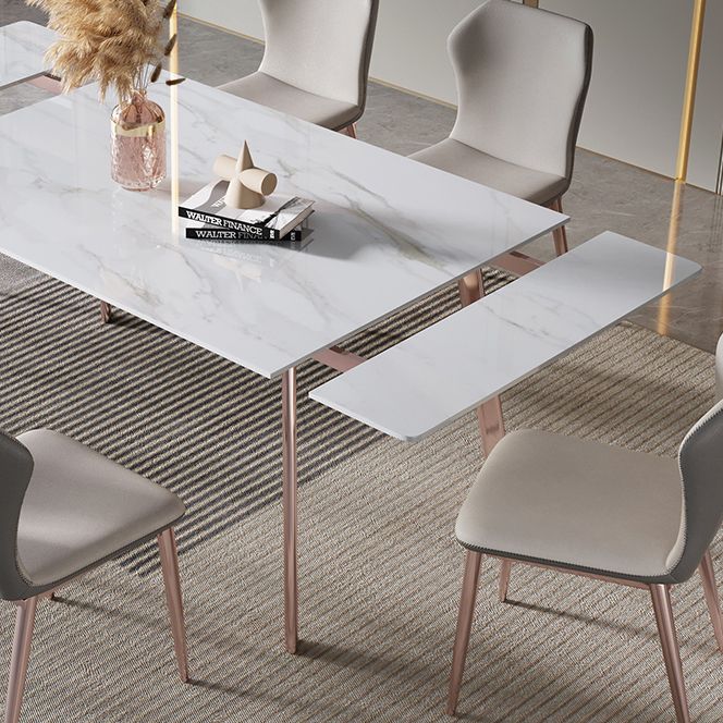 Modern Sintered Stone Top Dining Set Extendable 1/4/5/7 Pieces Dining Room Table Set