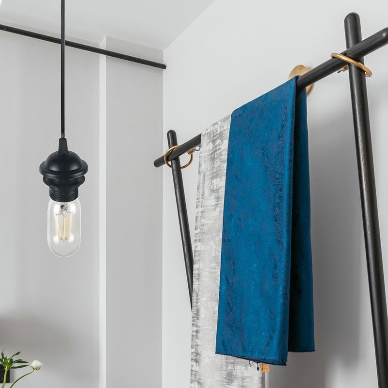 1 Kopf Mini -Anhängerbeleuchtung mit bloßen Glühbirnen Industrial Retro Schwarz/Weiß -Metallic Deckenhänge -Lampe