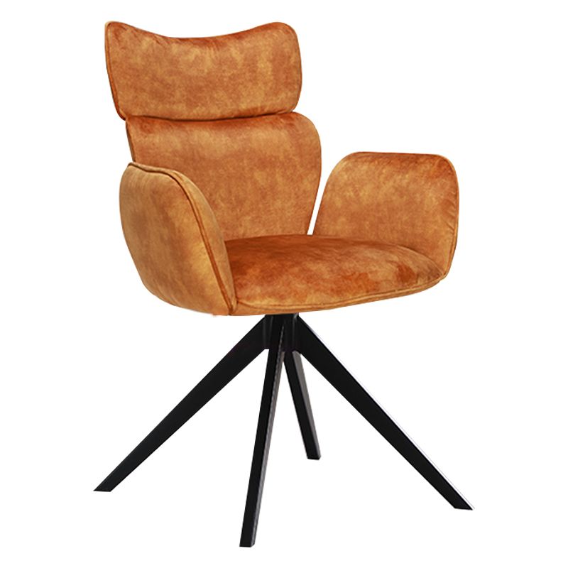 Sillas de comedor de piel sintética de diseño contemporáneo, sillas laterales con brazo trasero sólido para el hogar