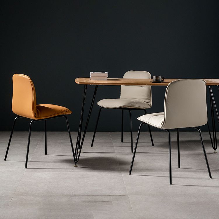 Silla de cocina de estilo moderno, sillas sin brazos con patas de metal