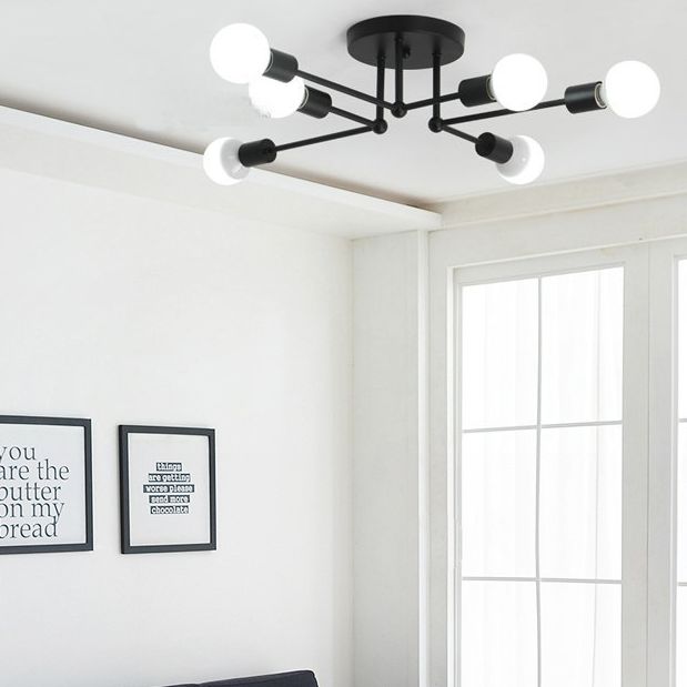 Luz de techo de simplicidad de 6 luces 25.5 "de ancho de ancho moderno para el hogar de iluminación decorativa del hogar