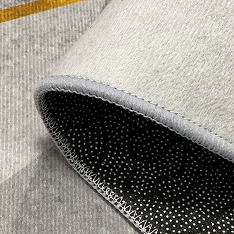 Grey Modern Rug Color Block Polyester Area Rug Stain Resistant Area Carpet for Drawinng Room