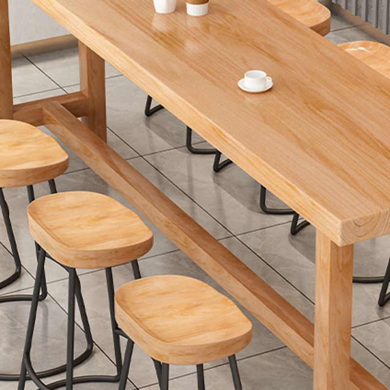 Modern 1/2/6/11 Pieces Bar Table Set Rectangle Bar Table with Wooden High Stools for Home