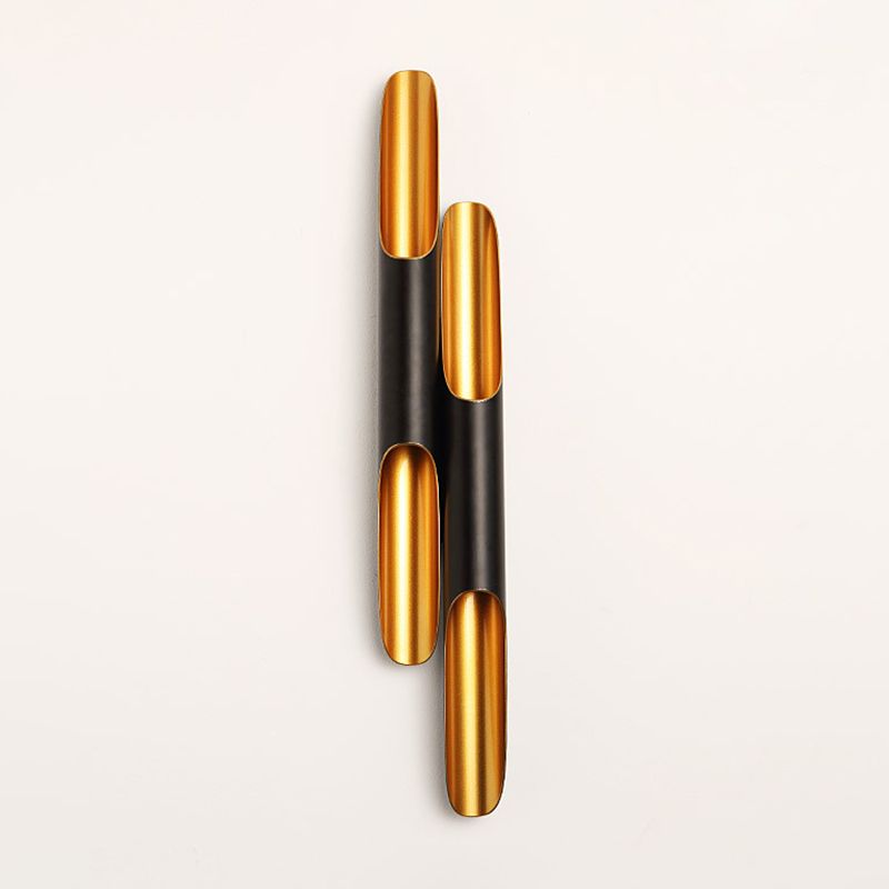 Black and Gold Wall Light in Modern Luxury Style Aluminium Cylindroid Wall Lamp for Interior Spaces