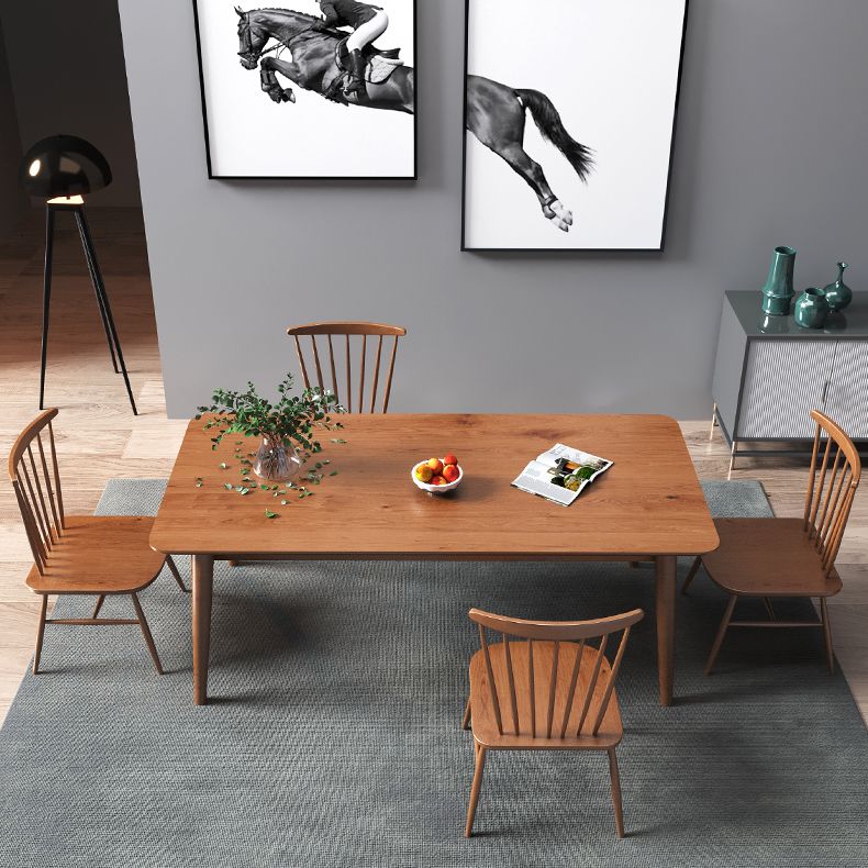 Modern Ash Wood Table for Restaurant Rectangle Dining Table with 4 Legs