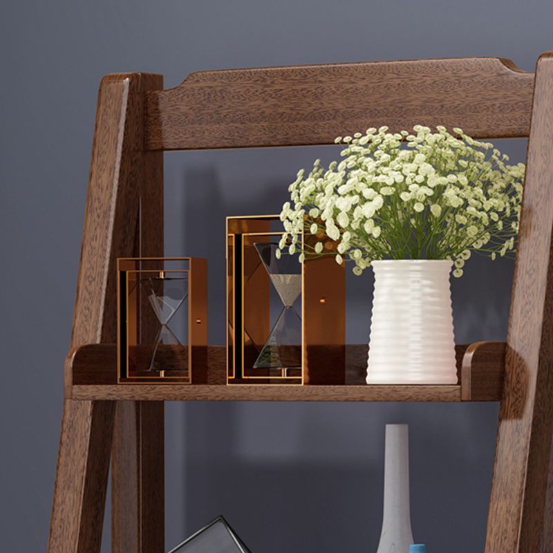 Ladder Bookshelf Modern Walnut Bookcase with 4-shelf for Home Office