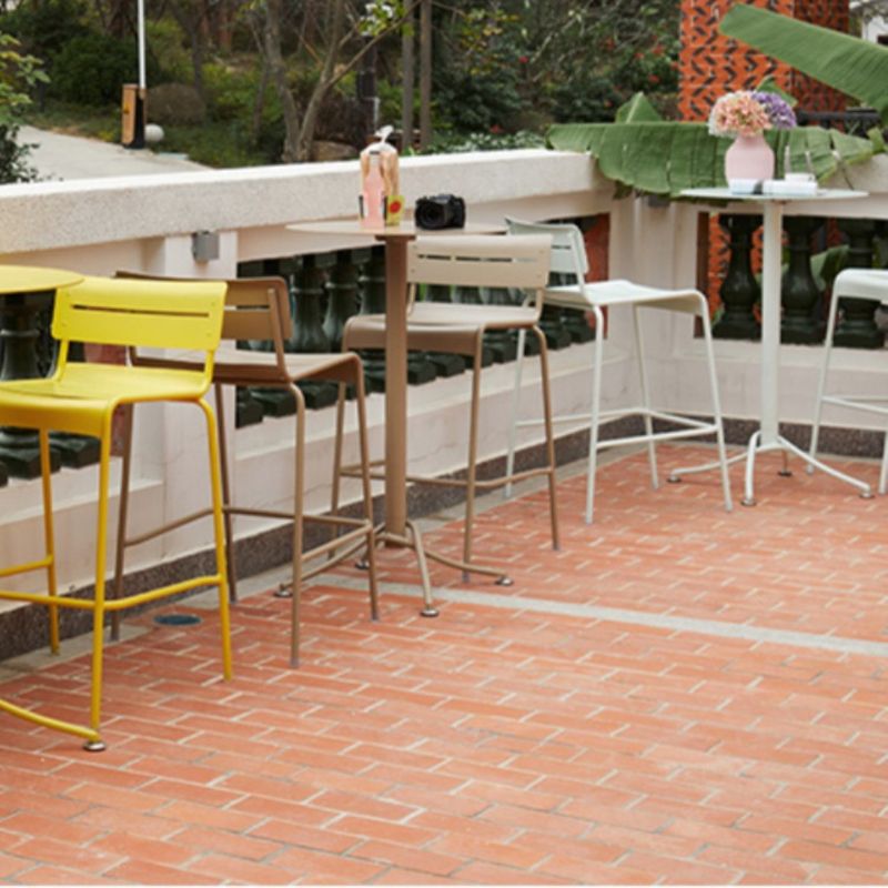 Metal Bar Dining Table Industrial Bar Height Cocktail Table with Pedestal