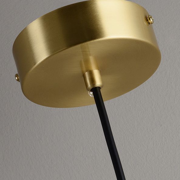 Minimalistic 1-Bulb Drop Pendant White Mini Suspension Lighting with Marble Shade