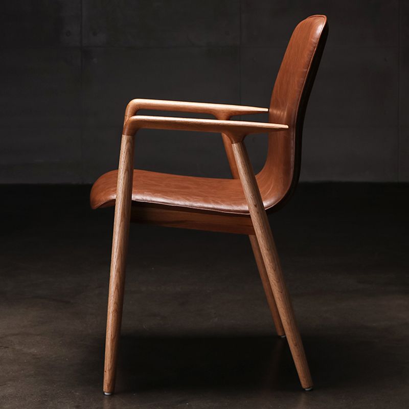Silla de comedor de estilo tradicional, brazo de cocina, silla individual con patas de madera