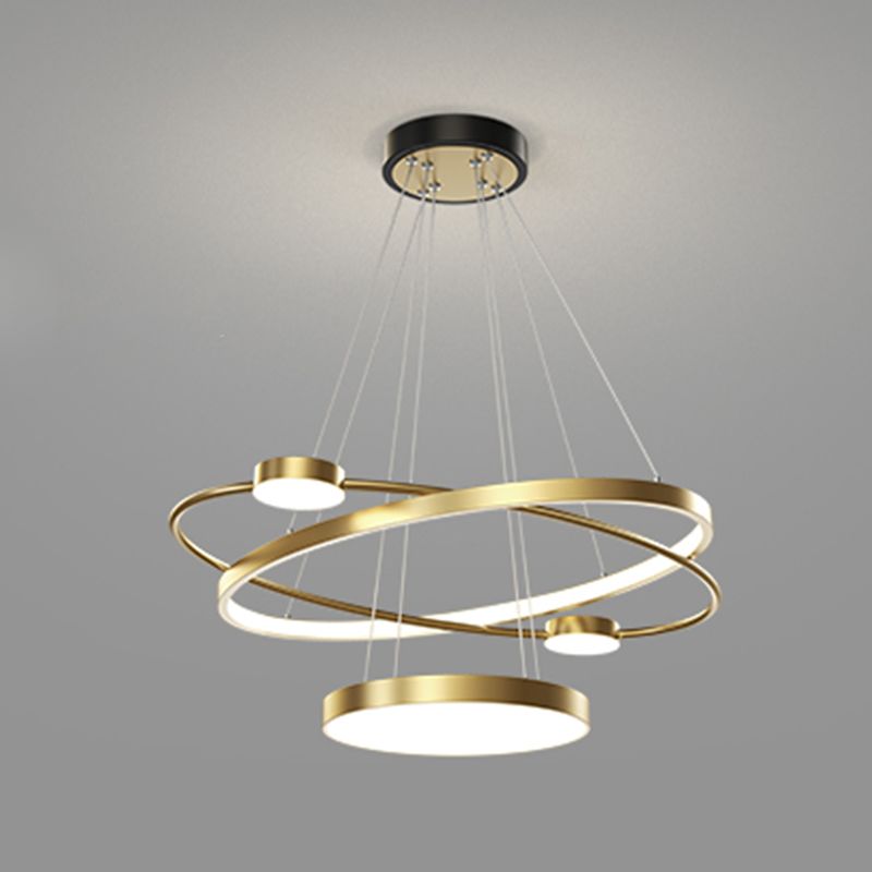 Nordic Circle Chandelier Metal Layered LED Chandelier Pendant for Living Room
