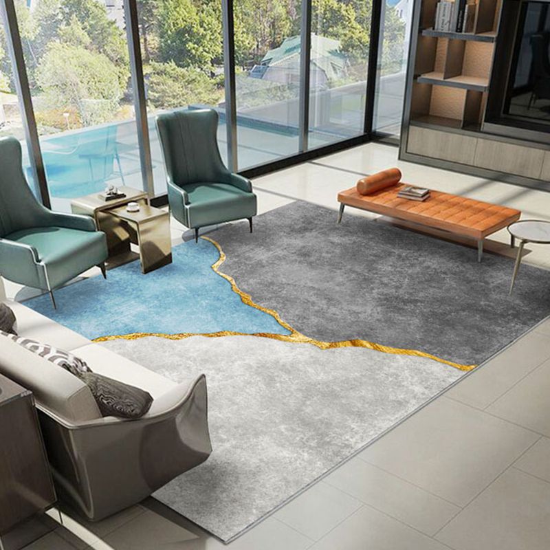 Contemporary Geometric Print Carpet Polyester Indoor Rug Stain Resistant Rug for Living Room