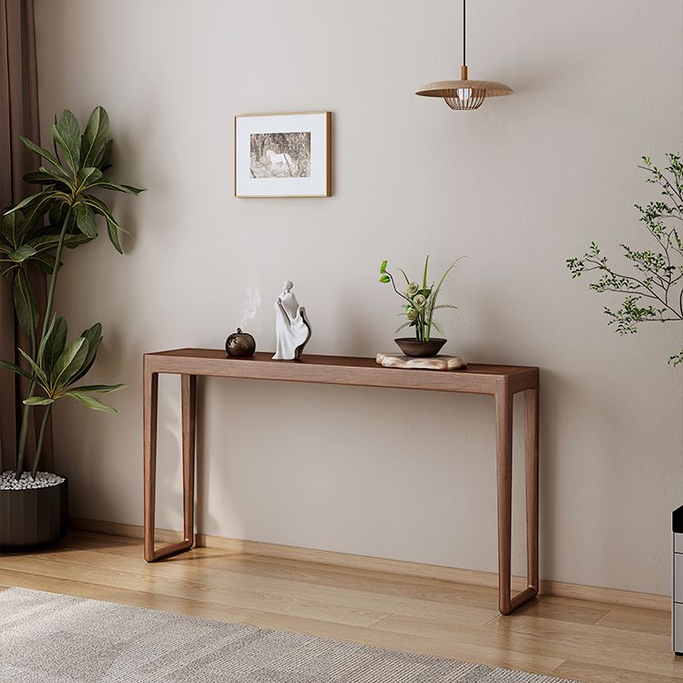 Modern Rectangular Console Table Wooden Console Sofa Table in Natural/Brown